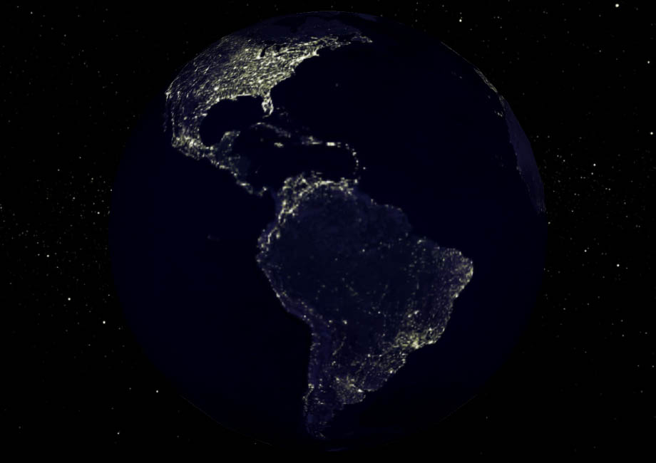 South America at Night